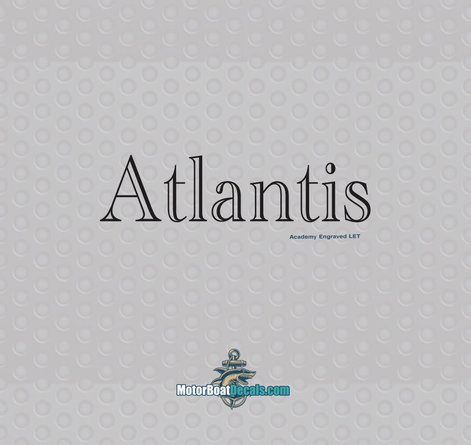 Atlantis 1 Color Boat Name Decal