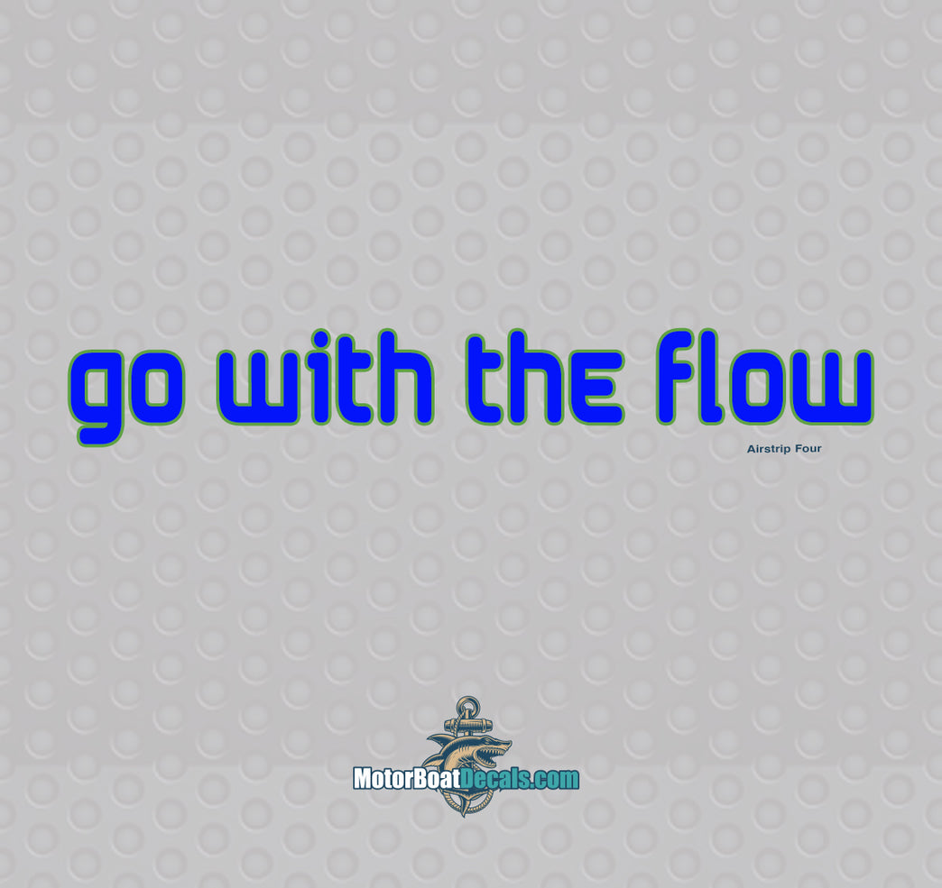 Go With The Flow 2 Color Boat Name Decal