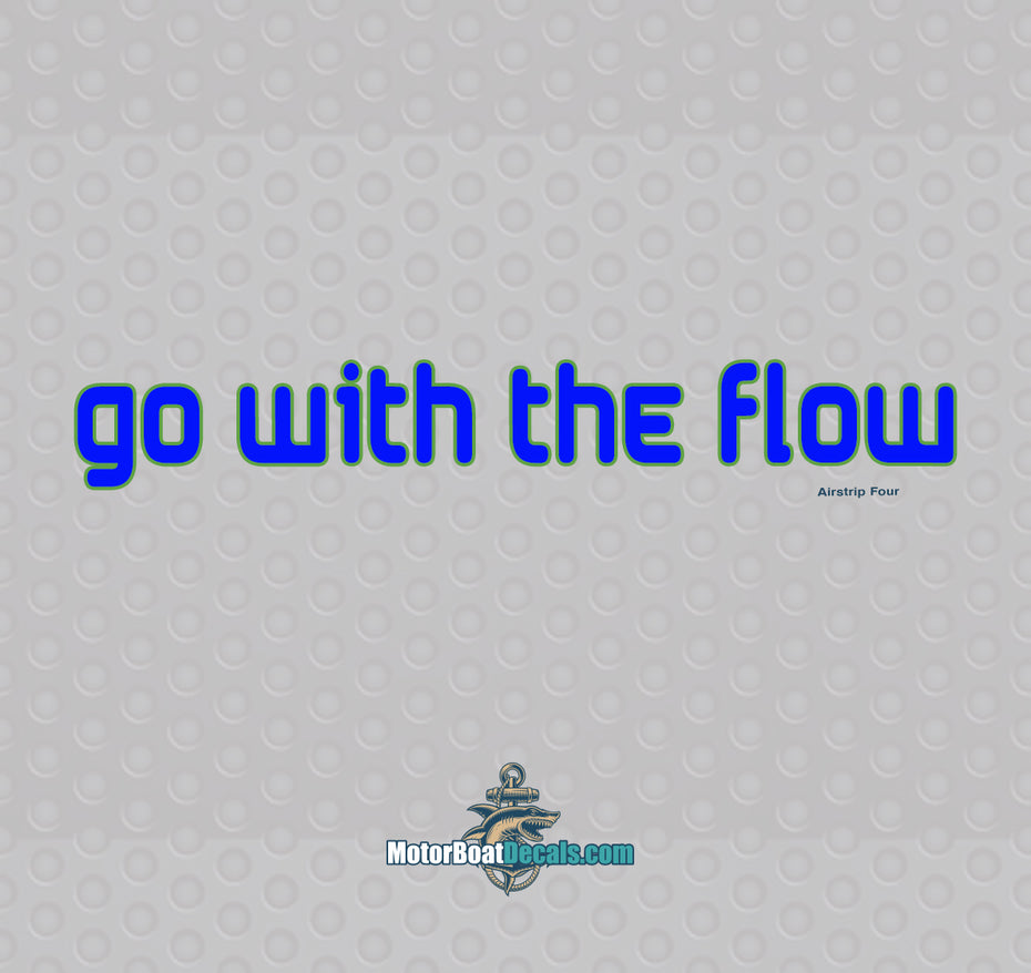 Go With The Flow 2 Color Boat Name Decal