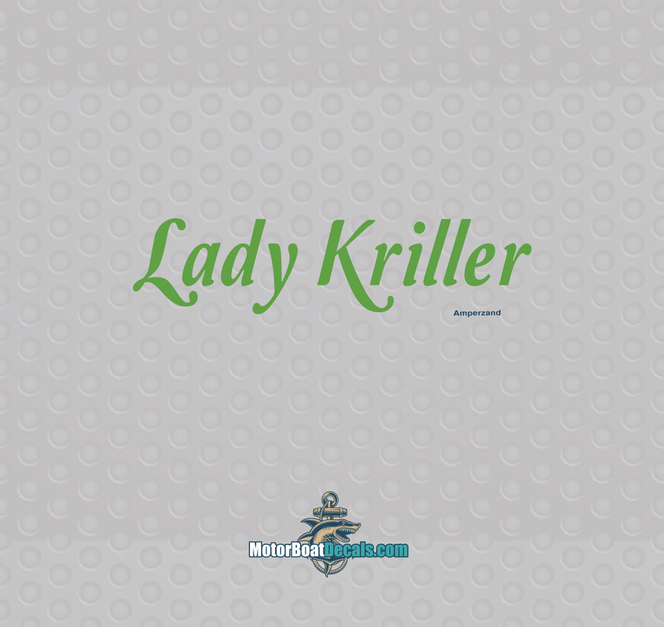 Lady Killer 1 Color Boat Name Decal