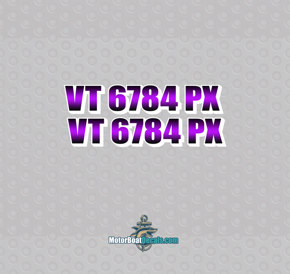 Purple Fade Registration Numbers