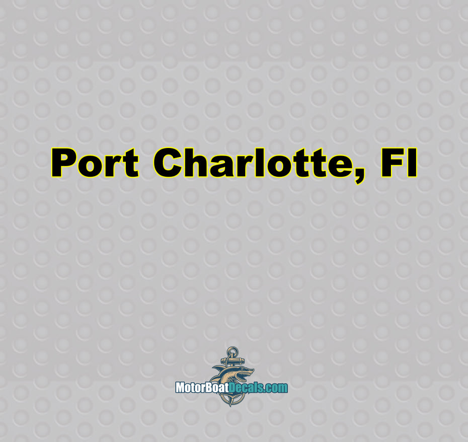 Arial Black 2 Color Hailing Port Decal