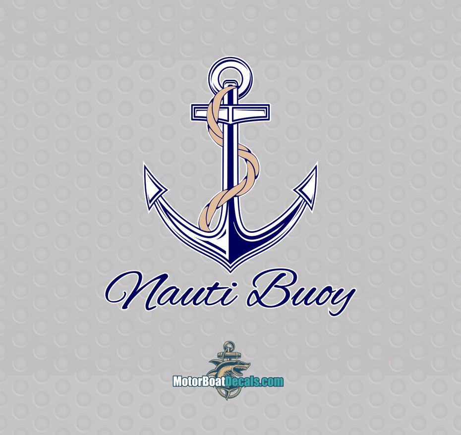 Nauti Buoy Anchor Custom Text Decal
