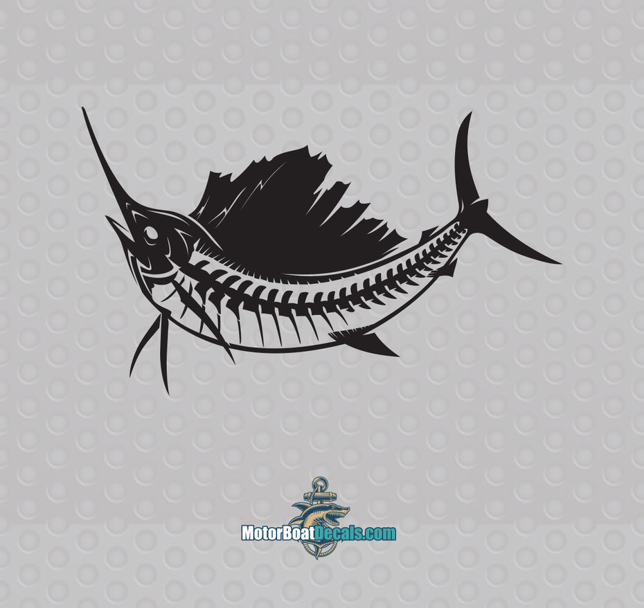 Sail Fish Left Facing Decal