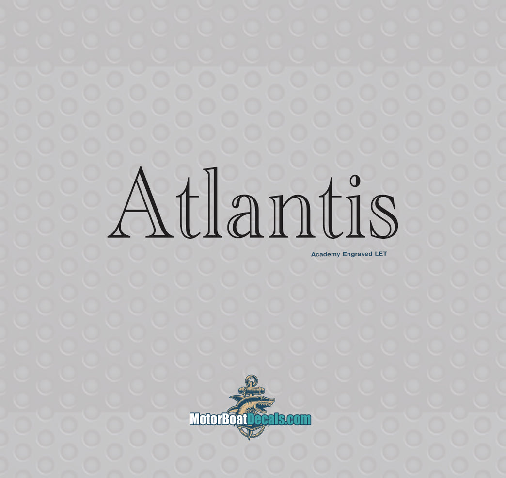 Atlantis 1 Color Boat Name Decal