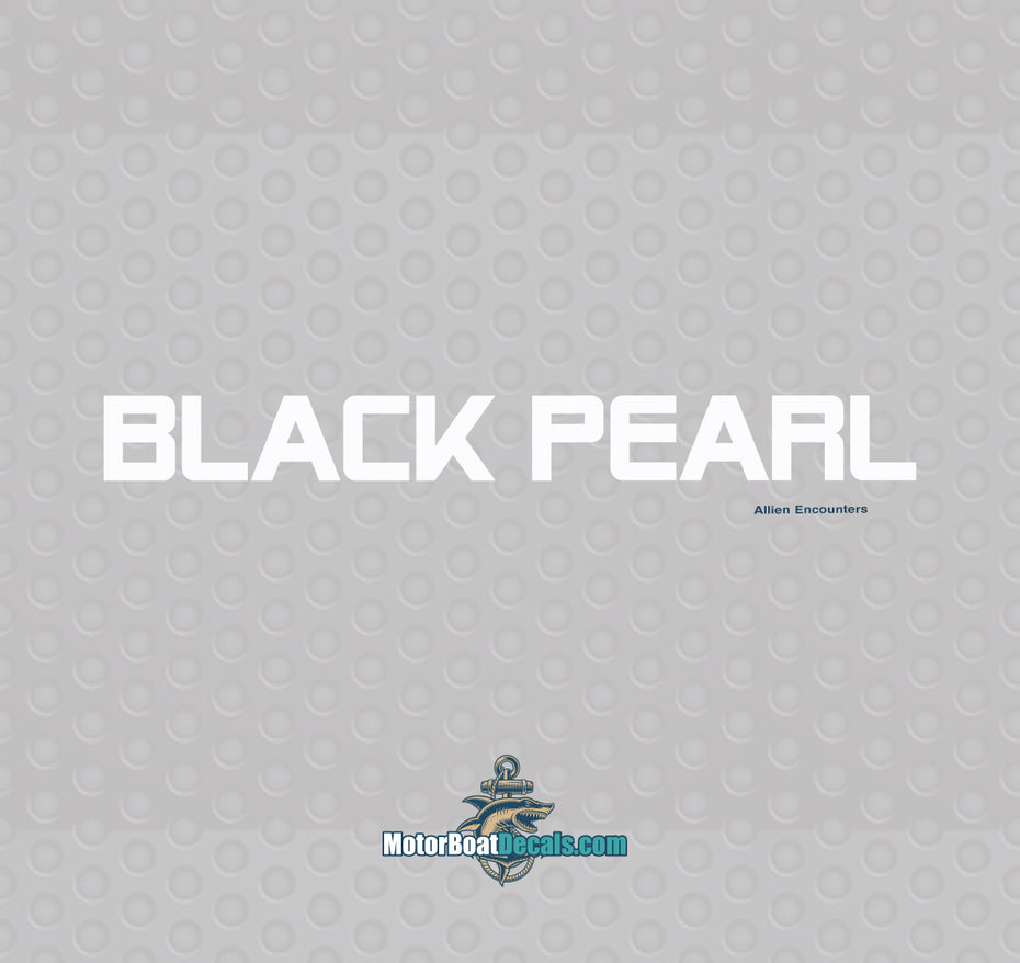 Black Pearl 1 Color Boat Name Decal