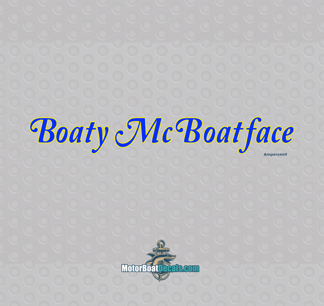 Boaty McBoat Face 2 Color Boat Name Decal