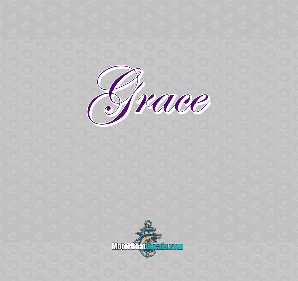 Grace 2 Color Boat Name Decal