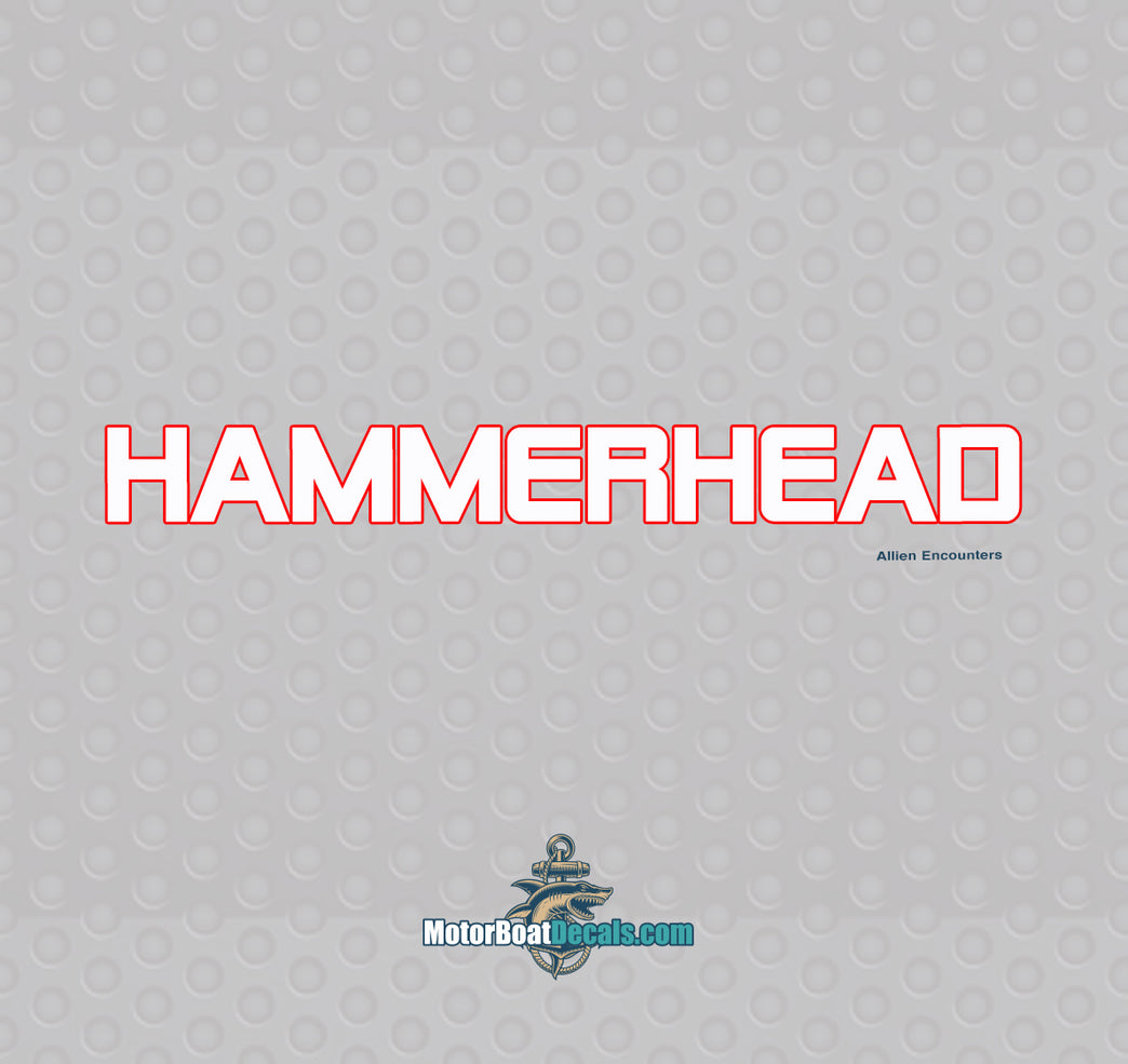 Hammer Head 2 Color Boat Name Decal