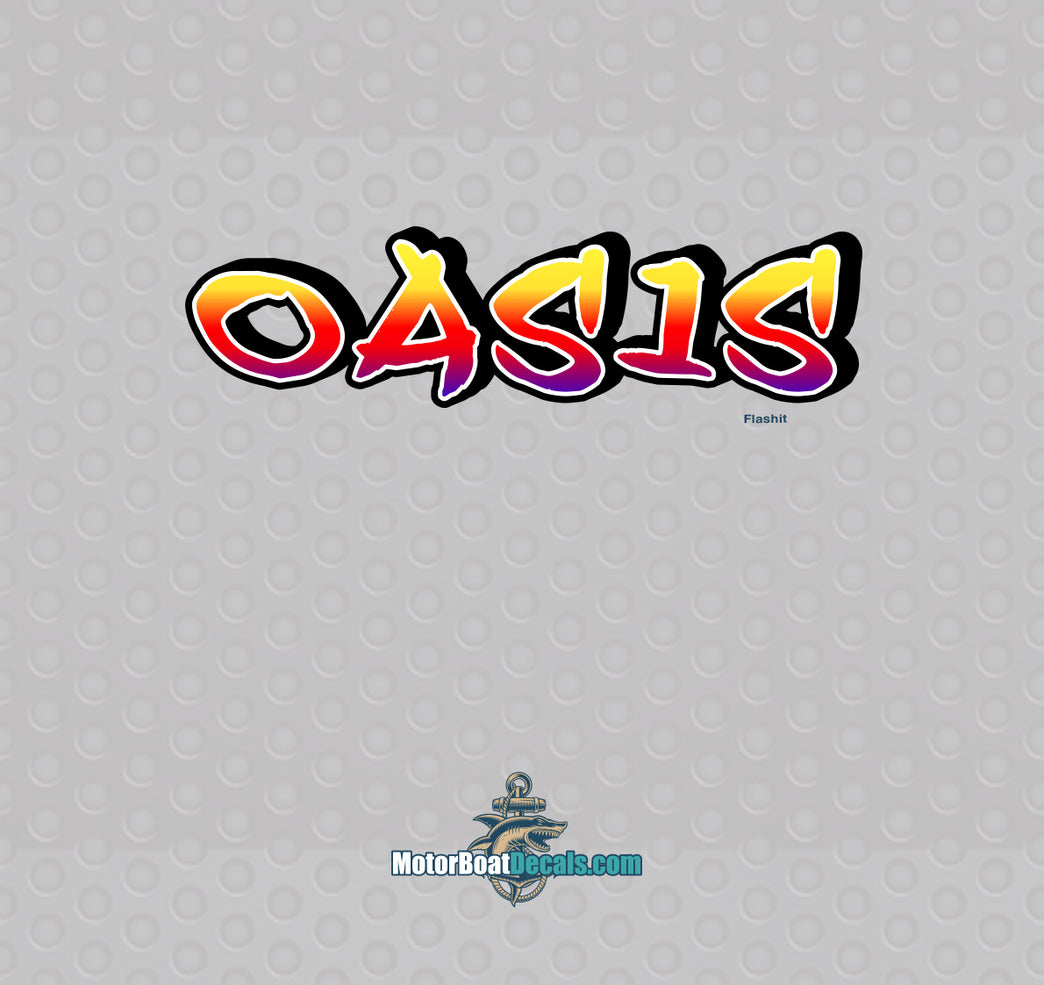 Oasis Boat Name Decal