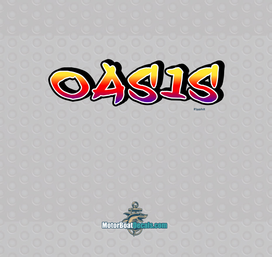 Oasis Boat Name Decal