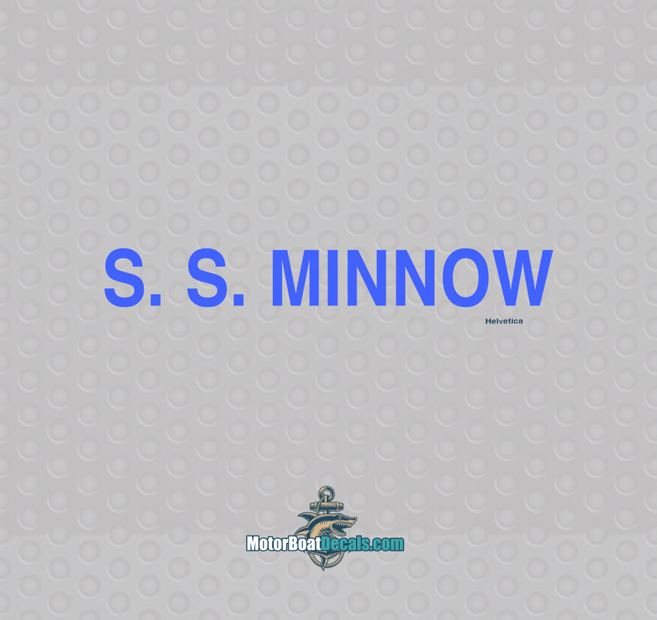 SS Minnow 1 Color Boat Name Decal