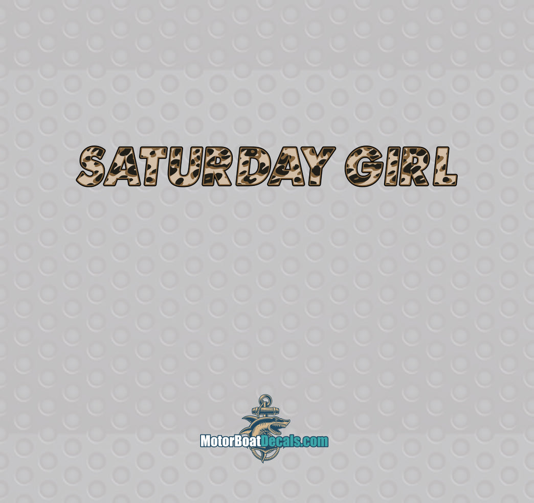 Saturday Girl Boat Name Decal