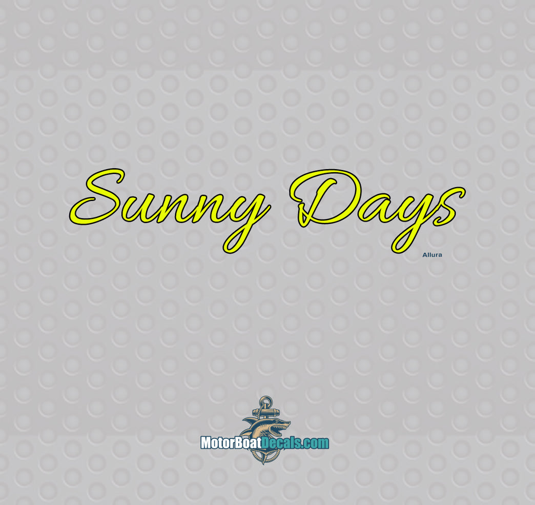 Sunny Days 2 Color Boat Name Decal