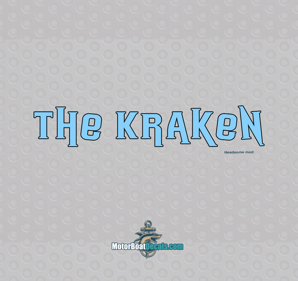 The Kraken 2 Color Boat Name Decal