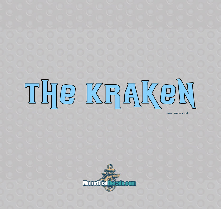 The Kraken 2 Color Boat Name Decal