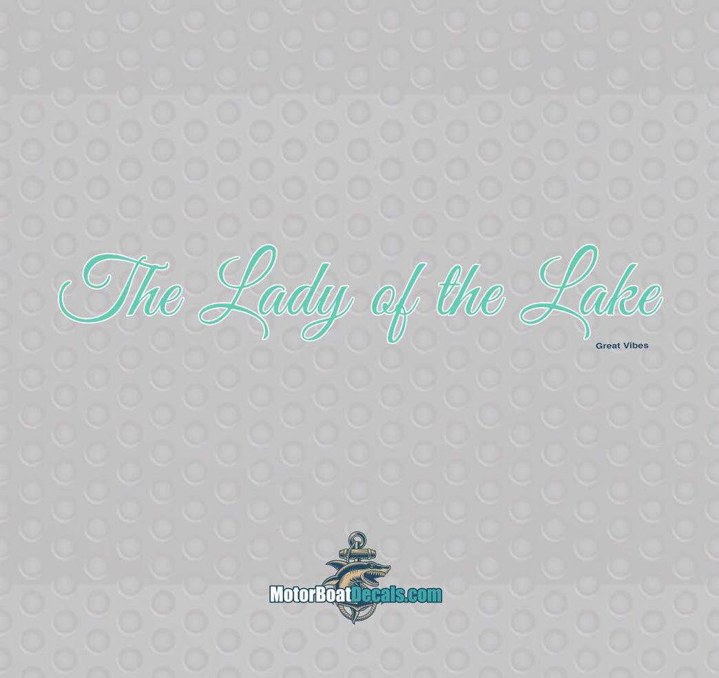 The Lady Of The Lake 2 Color Boat Name Decal