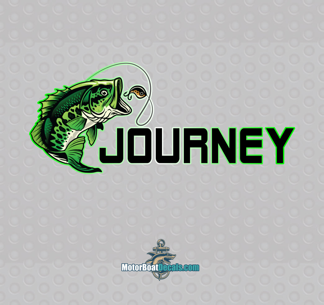 Journey Bass Lure Custom Text Decal