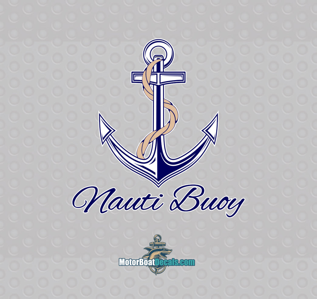 Nauti Buoy Anchor Custom Text Decal